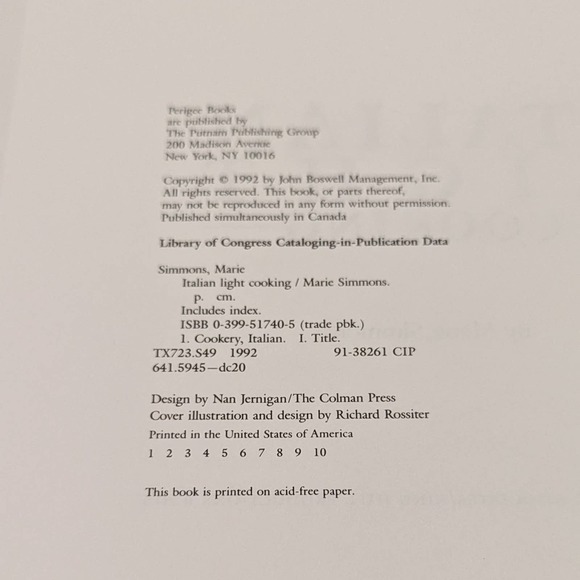 Italian Light Cooking (1992, Spiral Bound) - Easy, Healthy, Low-Calorie Recipes - Picture 3 of 9